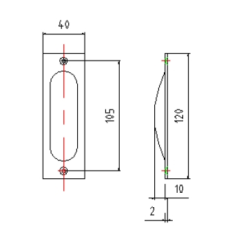 slim sliding door grip 620