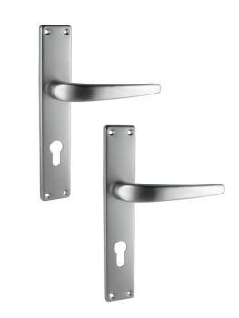 Door lock set with long plate