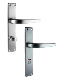 Door lock set with long plate WC