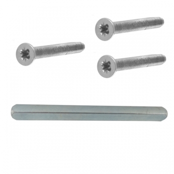 Add-on set for long plate mounting on doors with clamping range of 60 mm