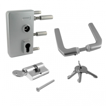 Swing gate lock GTS 2 silver handle no. 1047