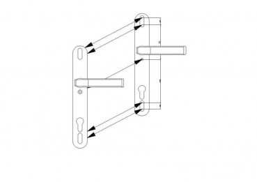 VARIO steel door handle with balcony door handle
