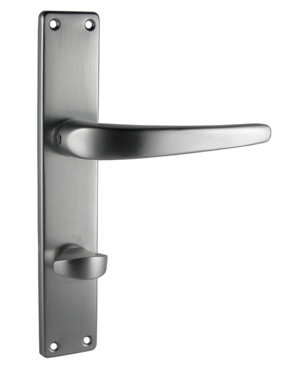 Door lock set with long plate WC