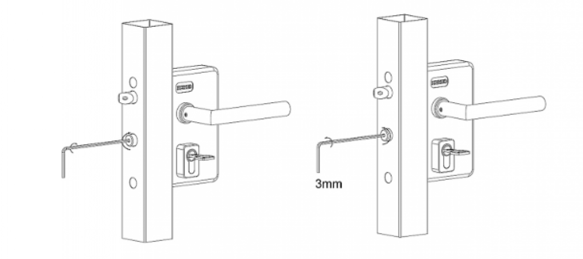 Instructions set up bar & safety catch of swing gate locks